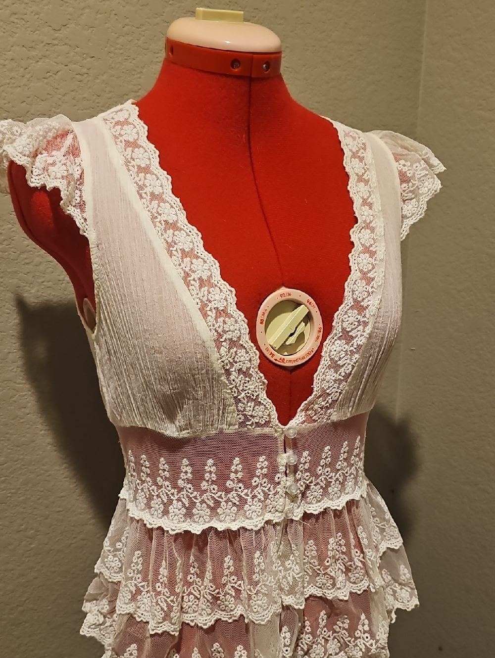 White Lace Ruffle Chemise - Women's Intimates